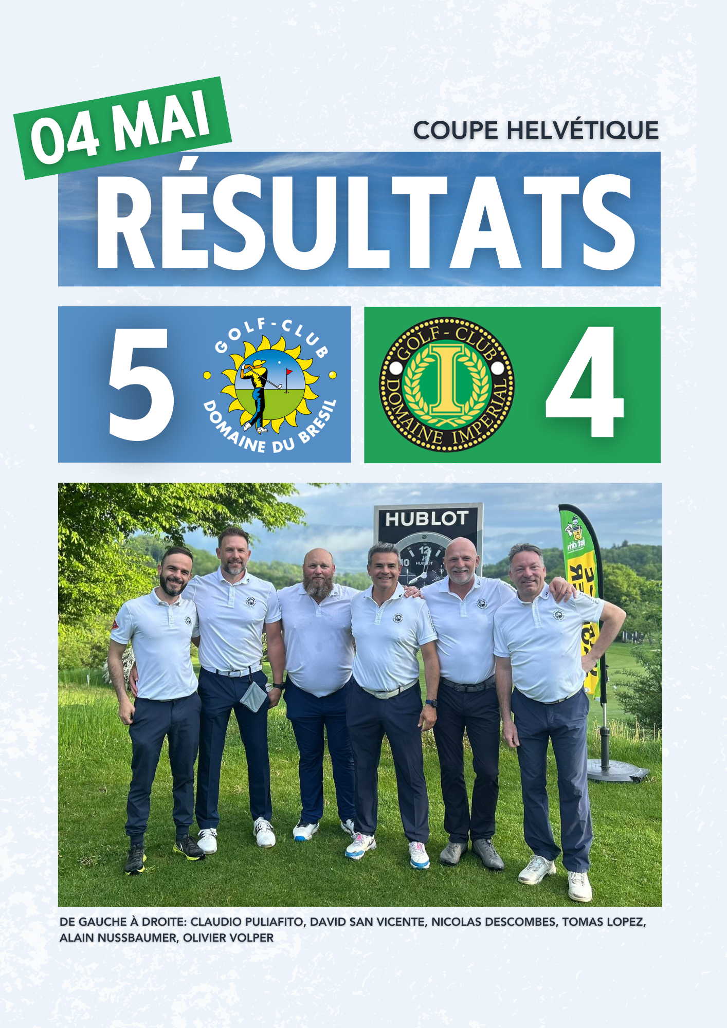Résultats - Rencontre Coupe Helvétique